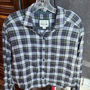 American Eagle Outfitters Green Plaid Shirt